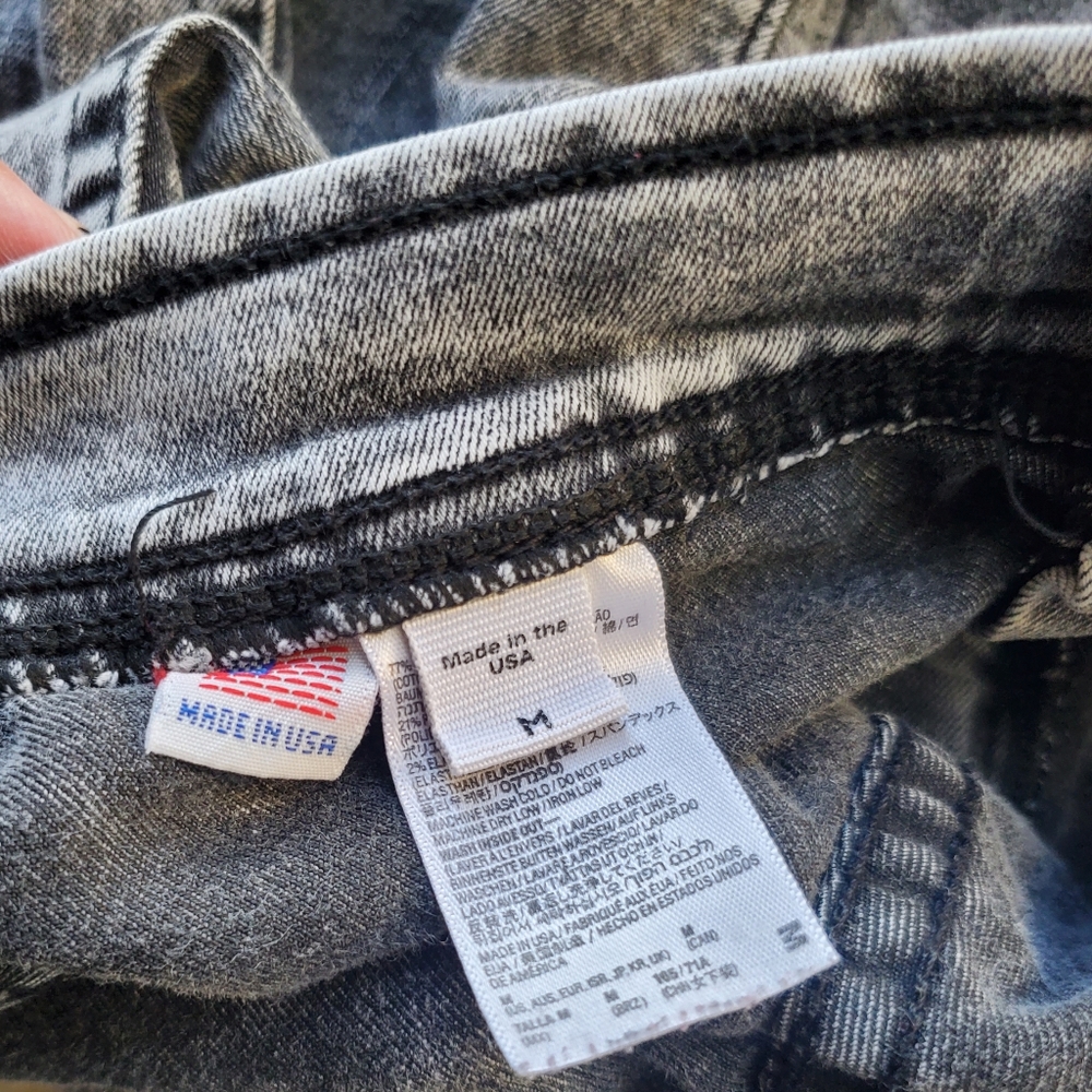 Women's  American  Apparel Grey Acid Wash Jeans - Medium - Picture 10 of 11